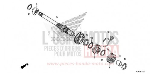 KICK STARTER SPINDLE CRF125FH de 2017